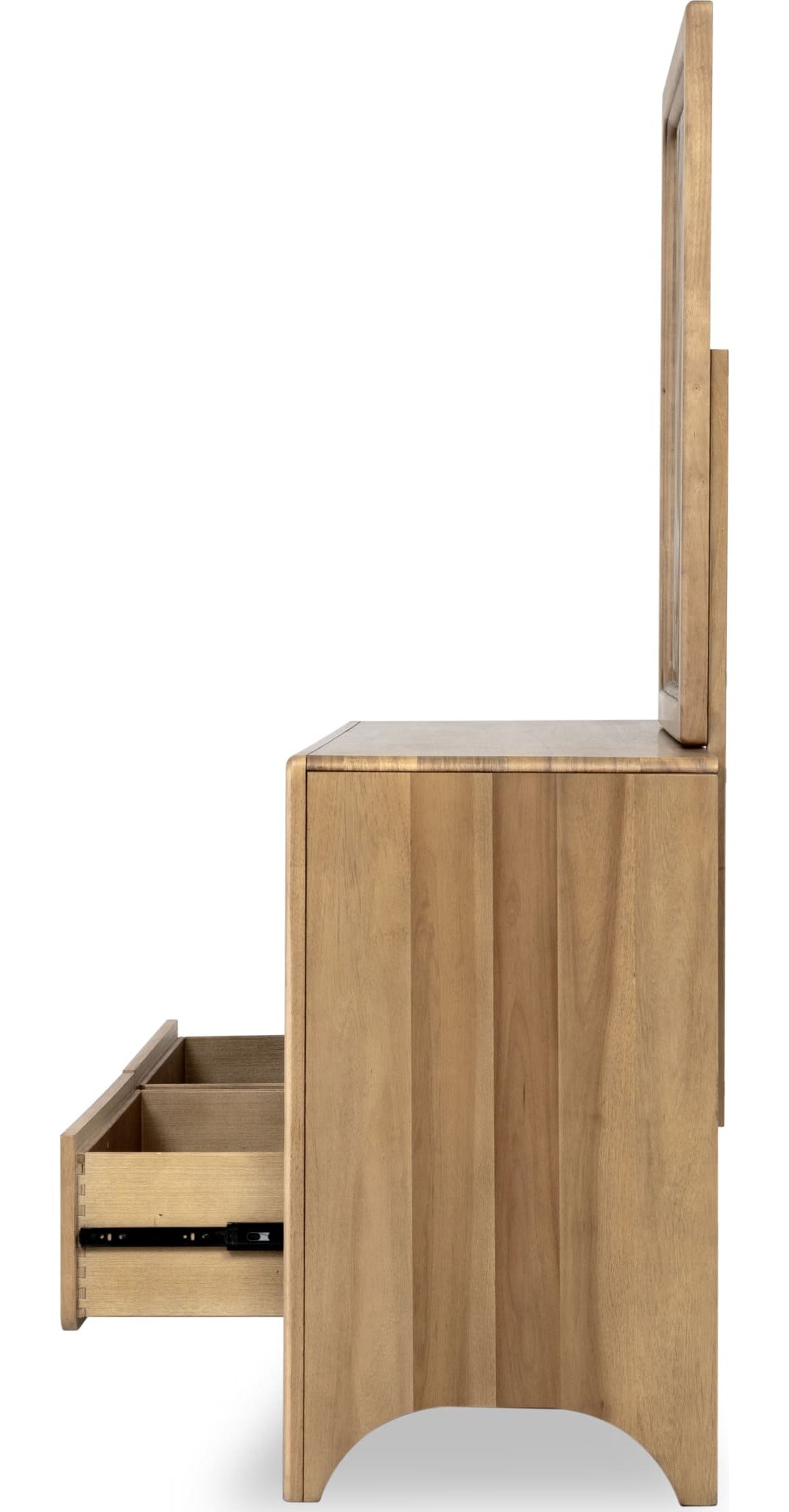Brentwood Dresser in Brioche — side view with the matching mirror (sold separately)