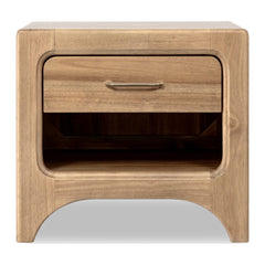 Brentwood One Drawer Nightstand with Cord Management by Modus in Brioche — on a white background