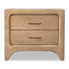Brentwood Two Drawer Nightstand with Cord Management by Modus in Brioche — on a white background