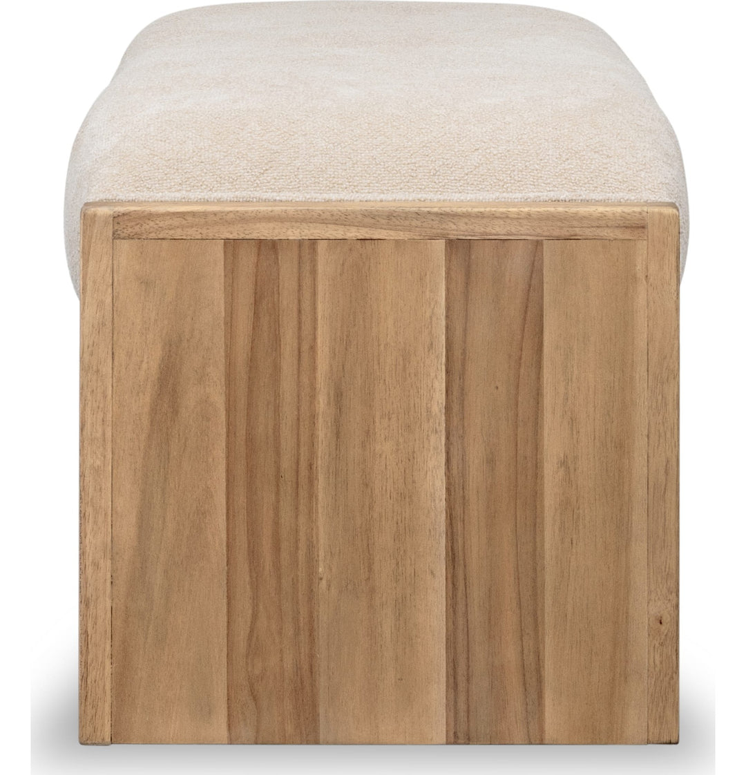 Brentwood Upholstered Bench in Brioche — side view