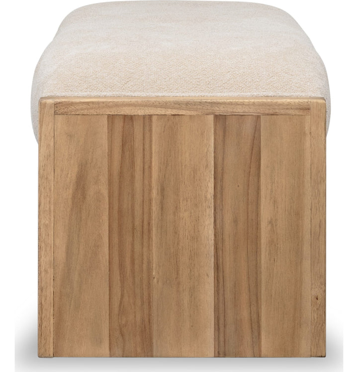 Brentwood Upholstered Bench in Brioche — side view
