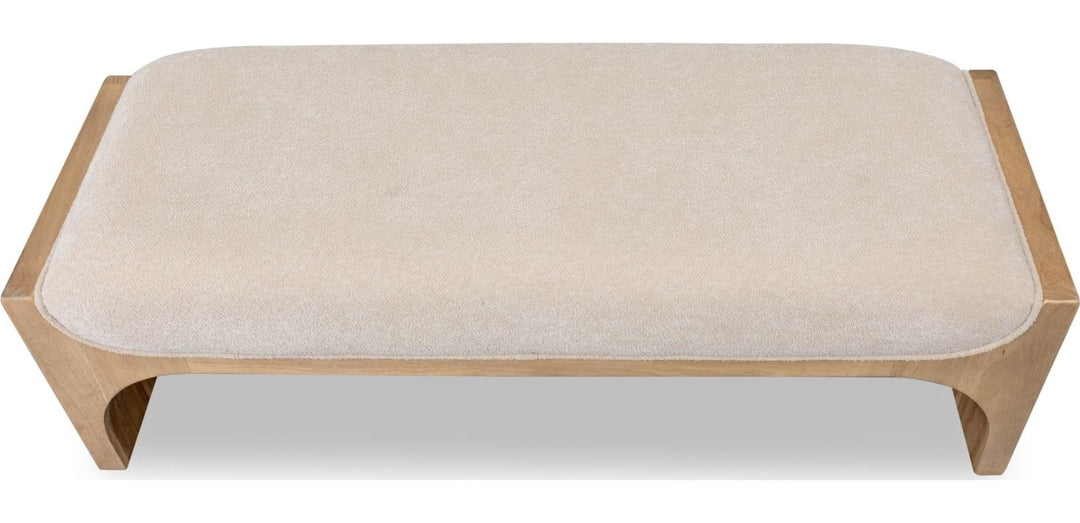 Brentwood Upholstered Bench in Brioche — on a white background