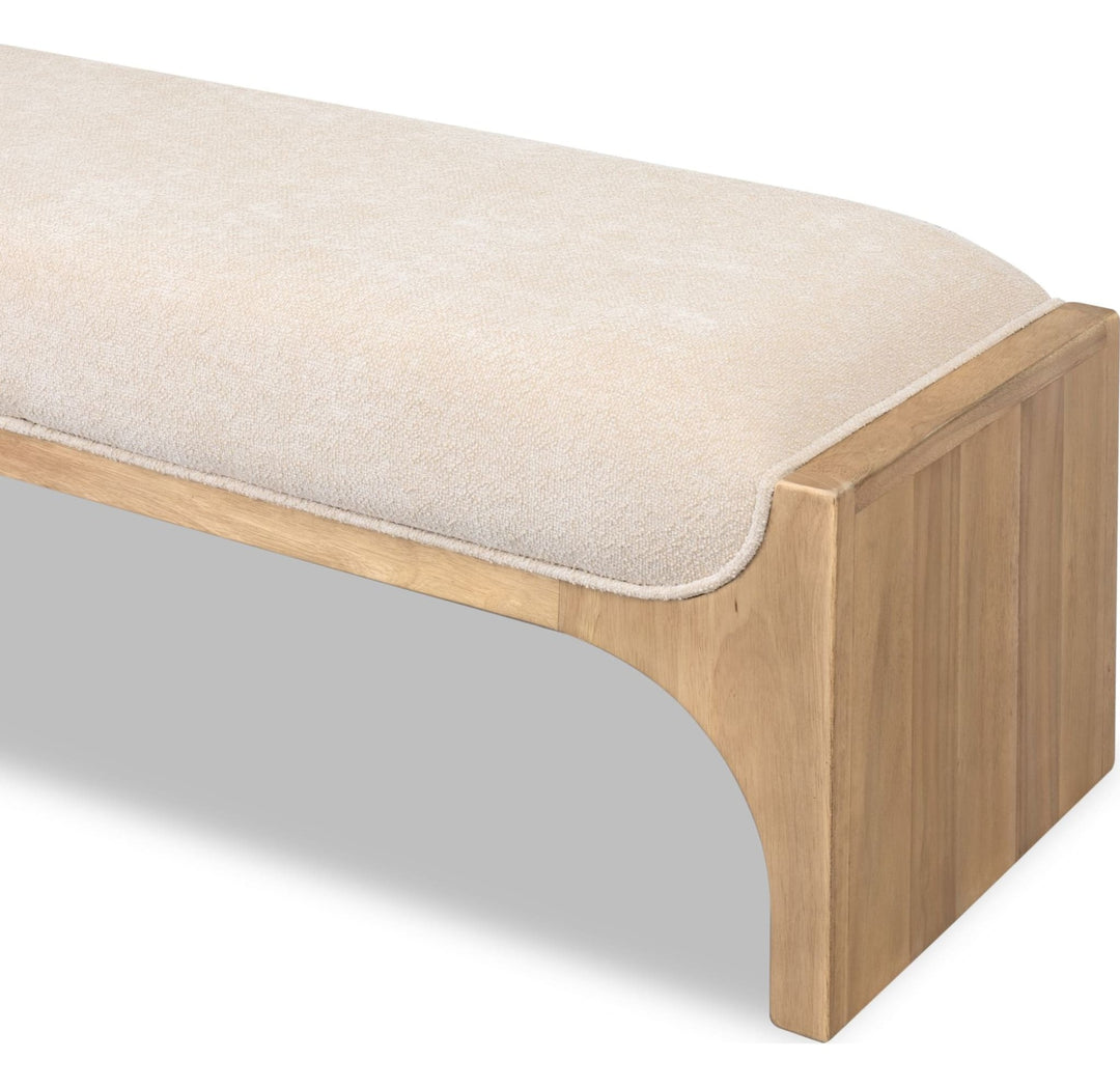 Brentwood Upholstered Bench in Brioche — detail view