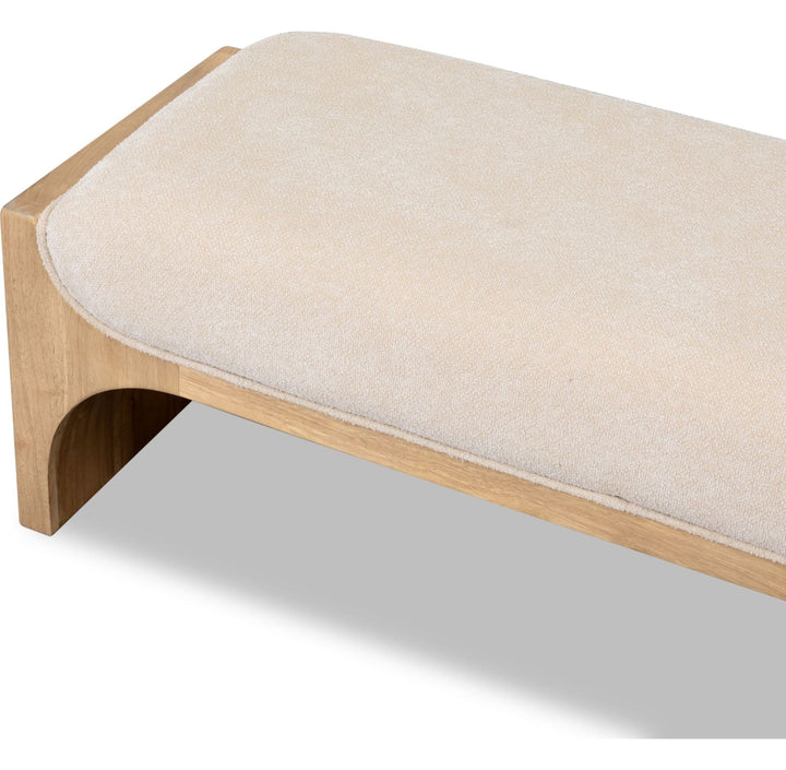 Brentwood Upholstered Bench in Brioche — detail view