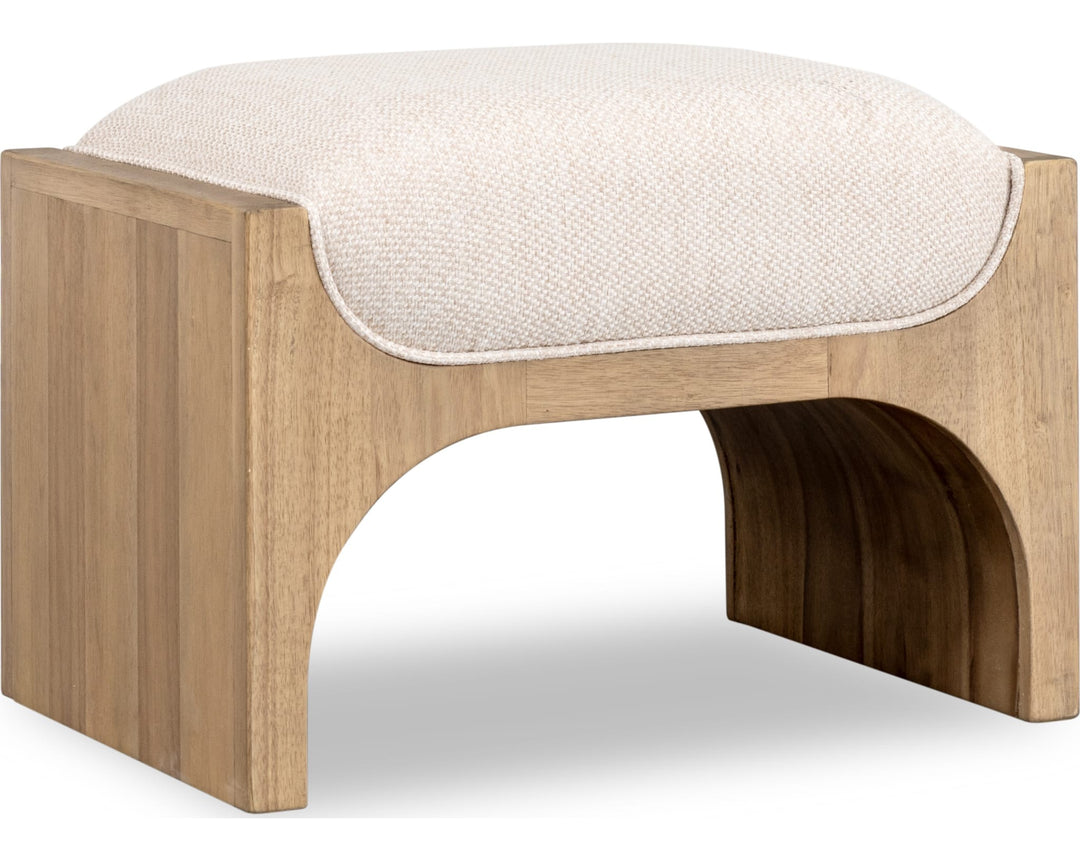 Brentwood Upholstered Ottoman in Brioche — on a white background