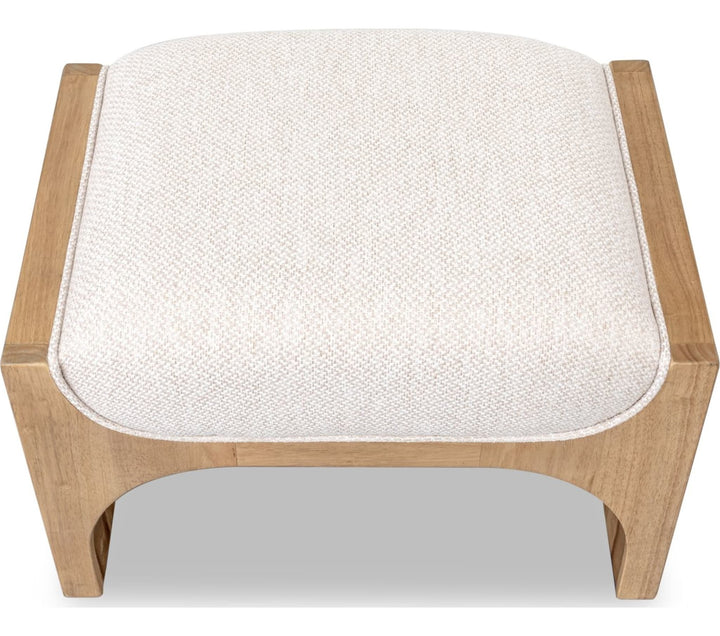 Brentwood Upholstered Ottoman in Brioche — on a white background