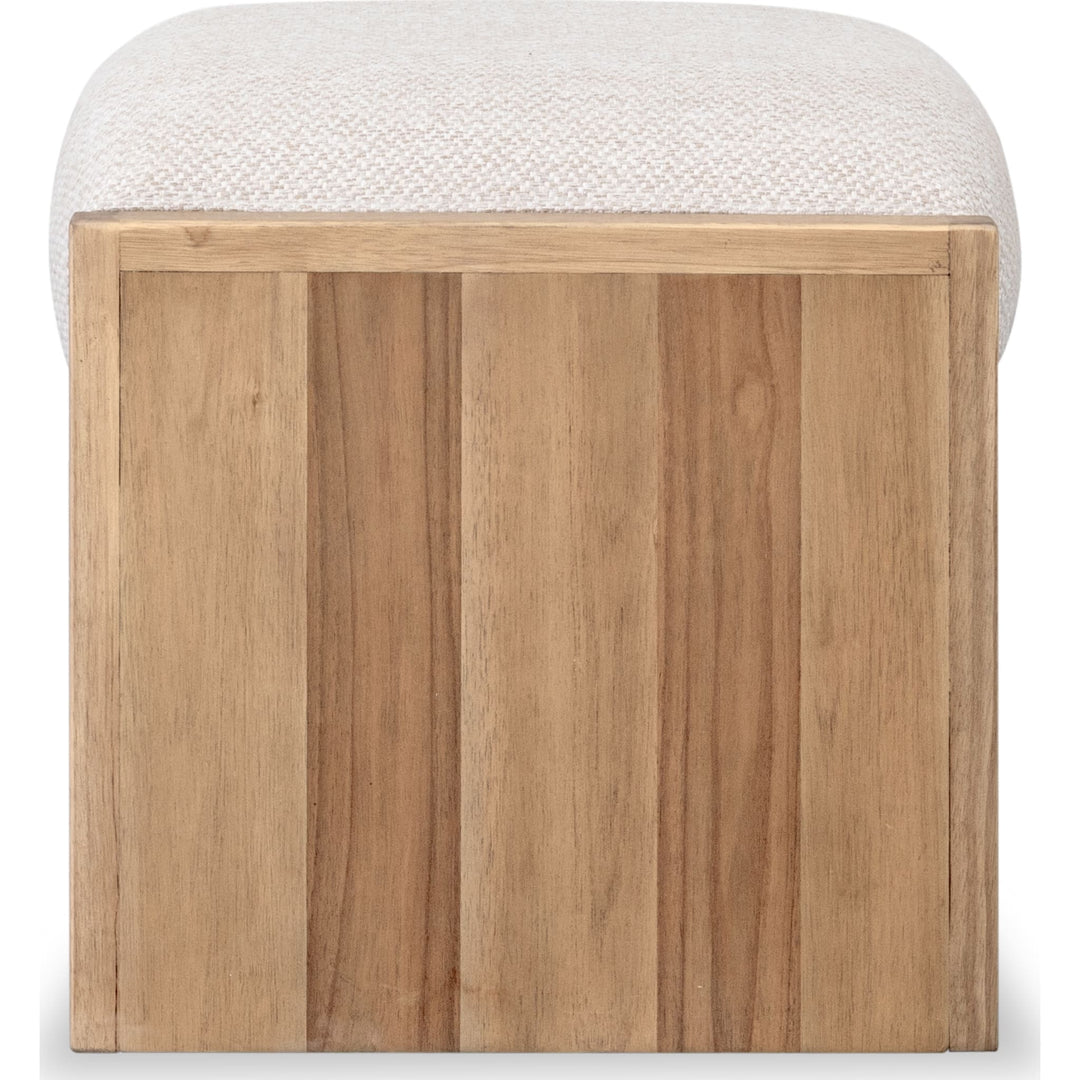 Brentwood Upholstered Ottoman in Brioche — side view