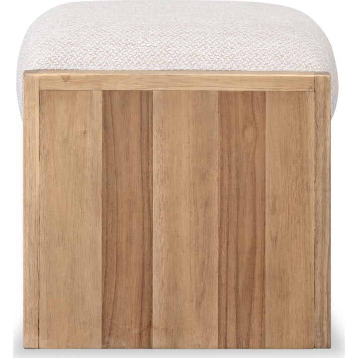 Brentwood Upholstered Ottoman in Brioche — side view