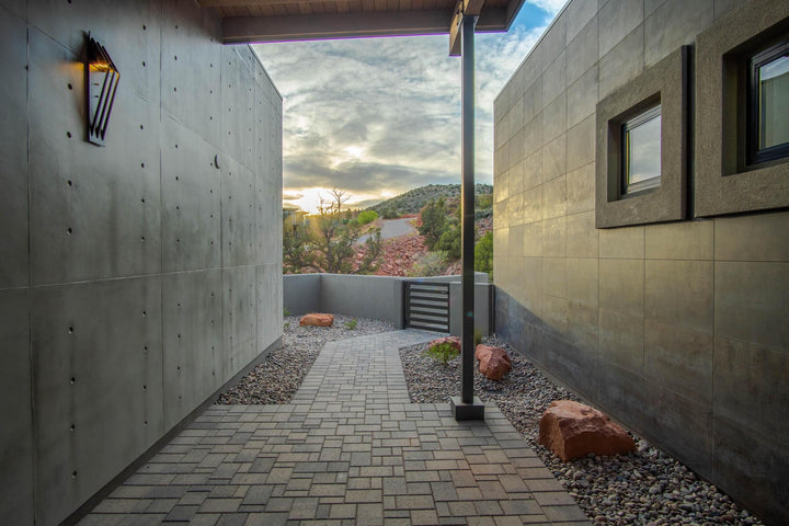 Bridge Outdoor Sconce by Hammerton Studio in a styled interior