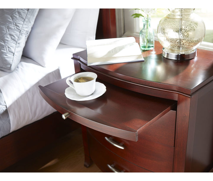 Brighton Two Drawer Nightstand in Cinnamon — detail view
