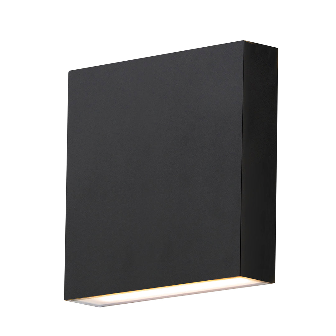 Brik 6.25" LED Outdoor Wall Sconce by ET2 Lighting in Black, front view
