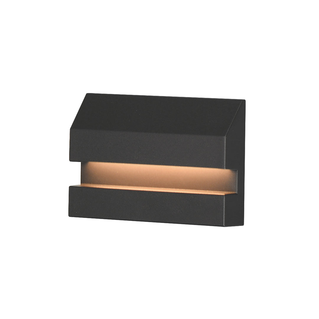 Brink LED Step Light by ET2 Lighting in Black, front view