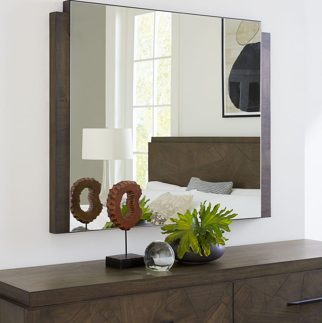 Broderick Dresser Mirror in Wild Oats Brown — styled on the matching dresser (sold separately)