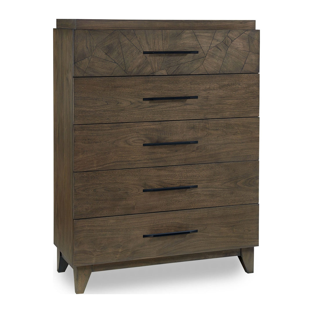 Broderick Five Drawer Chest by Modus in Wild Oats Brown — on a white background