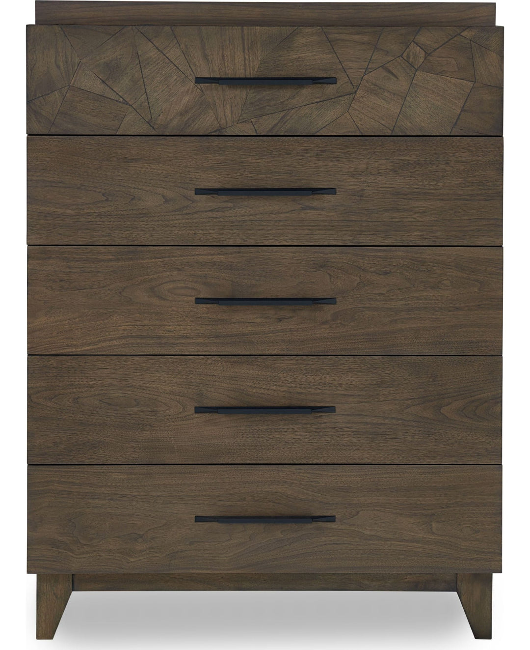 Broderick Five Drawer Chest in Wild Oats Brown — on a white background
