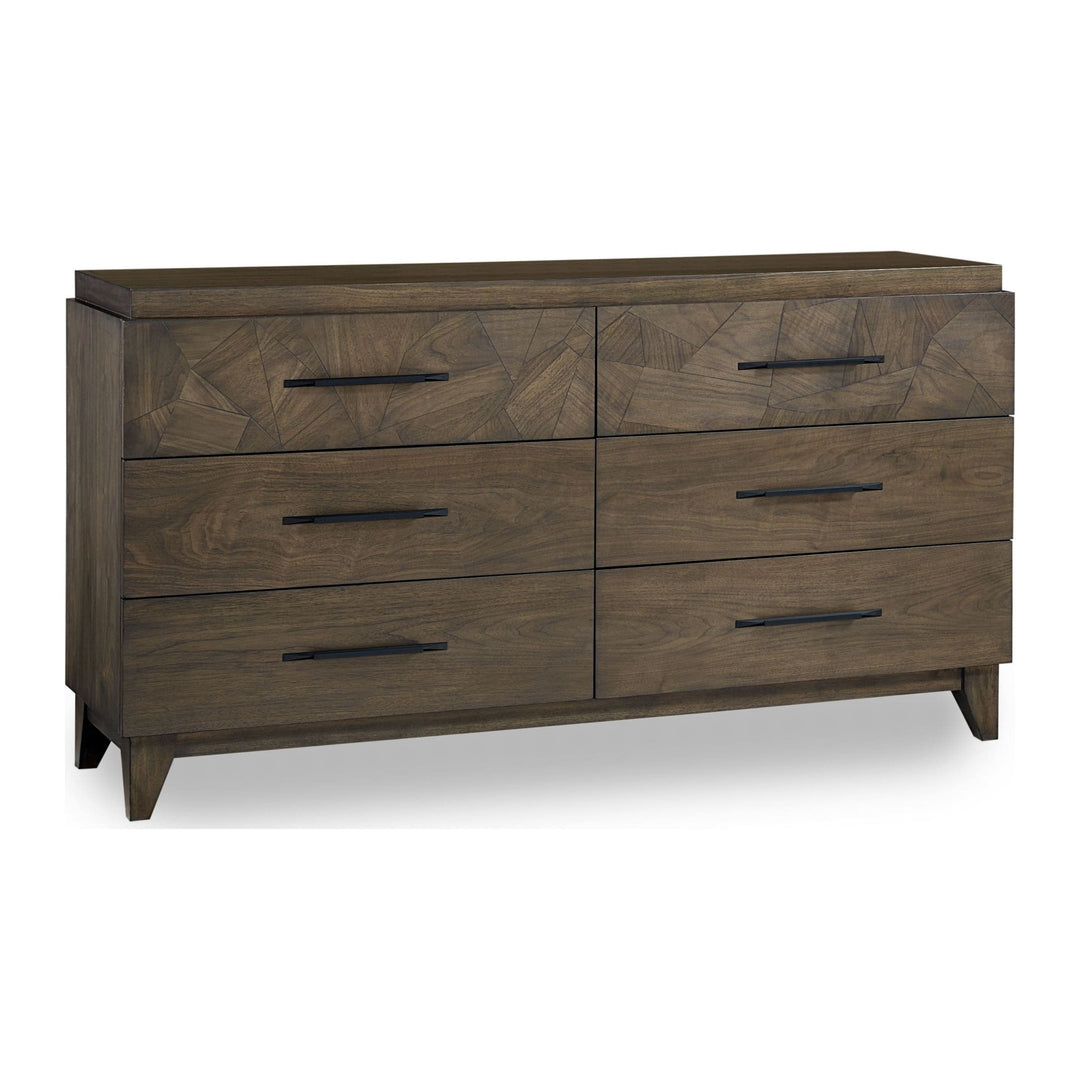 Broderick Six Drawer Dresser by Modus in Wild Oats Brown — on a white background
