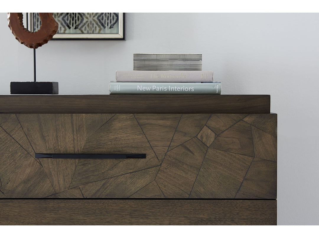 Broderick Six Drawer Dresser in Wild Oats Brown — on a white background