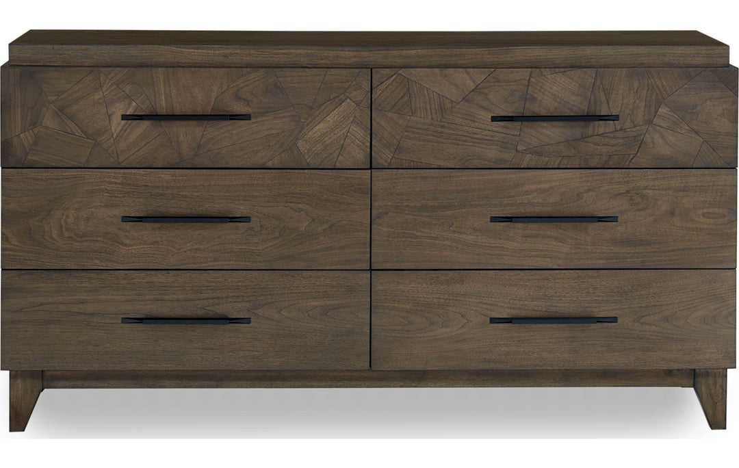 Broderick Six Drawer Dresser in Wild Oats Brown — on a white background