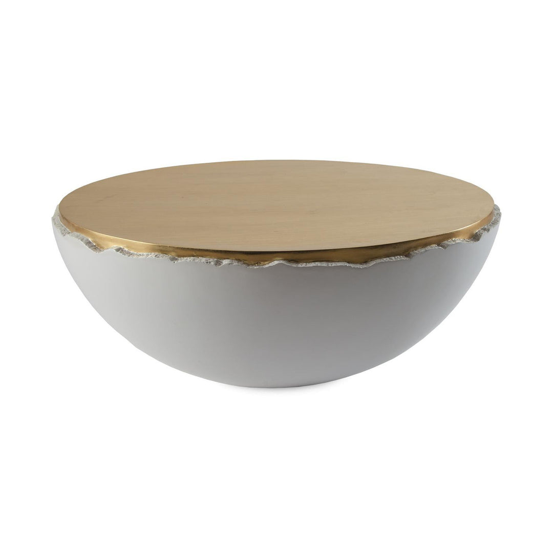 Broken Egg Coffee Table, White and Gold Leaf by Phillips Collection — centered product view