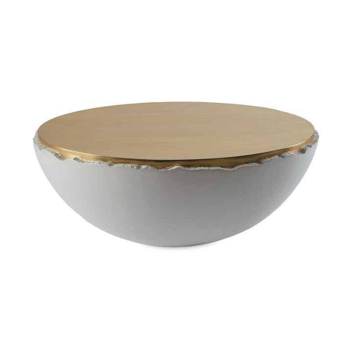 Broken Egg Coffee Table, White and Gold Leaf by Phillips Collection — centered product view