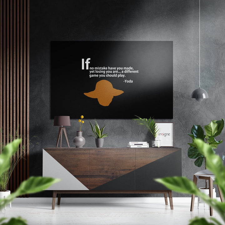 Words of Yoda Brushed Aluminium Dibond Wall Art.