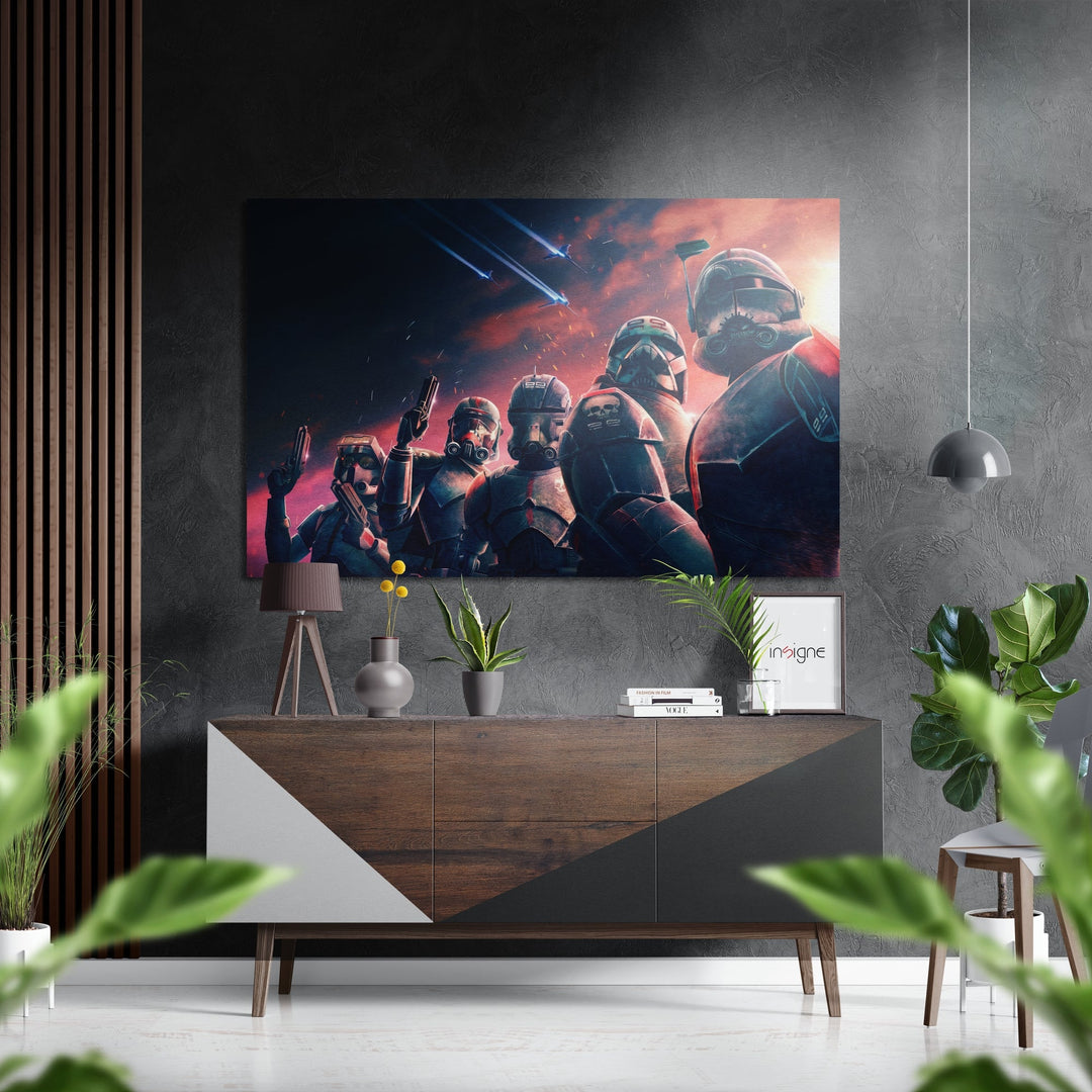 The Bad Batch Brushed Aluminium Dibond Wall Art.