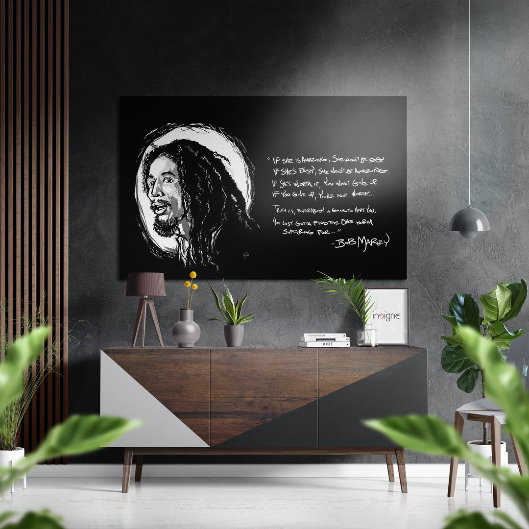 Words of Bob Marley Brushed Aluminium Dibond Wall Art.