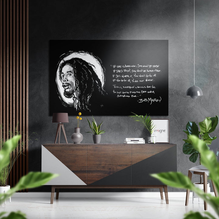 Words of Bob Marley Brushed Aluminium Dibond Wall Art.