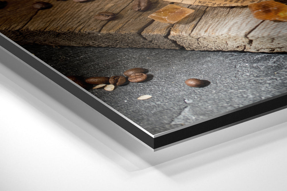 Coffee Brushed Aluminium Dibond Wall Art.