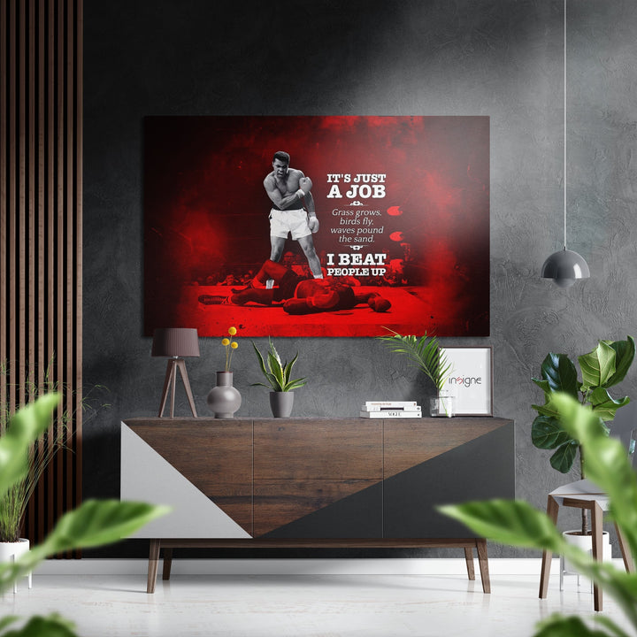Muhammad Ali Brushed Aluminium Dibond Wall Art.