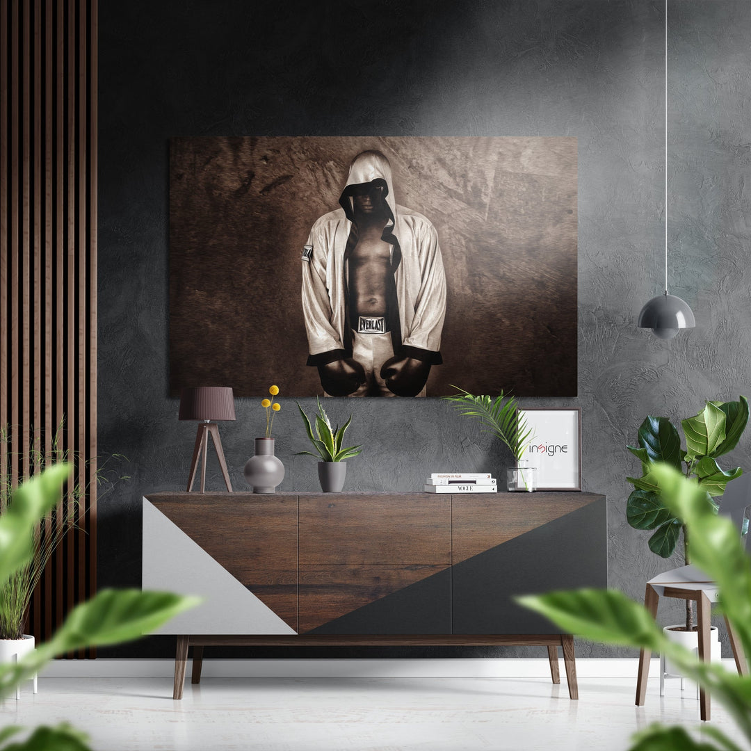 Muhammad Ali Brushed Aluminium Dibond Wall Art.