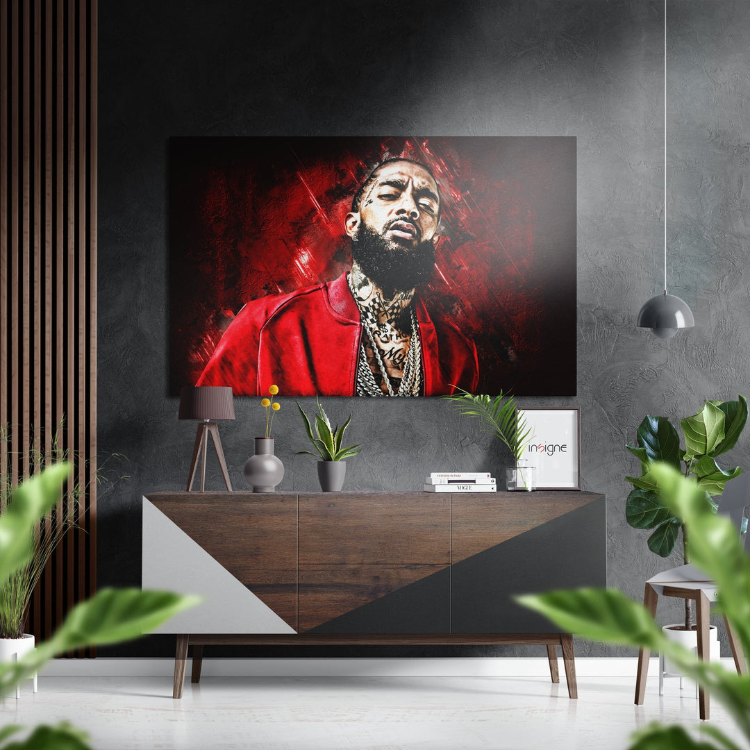 Nipsey Hussle Brushed Aluminium Dibond Wall Art.