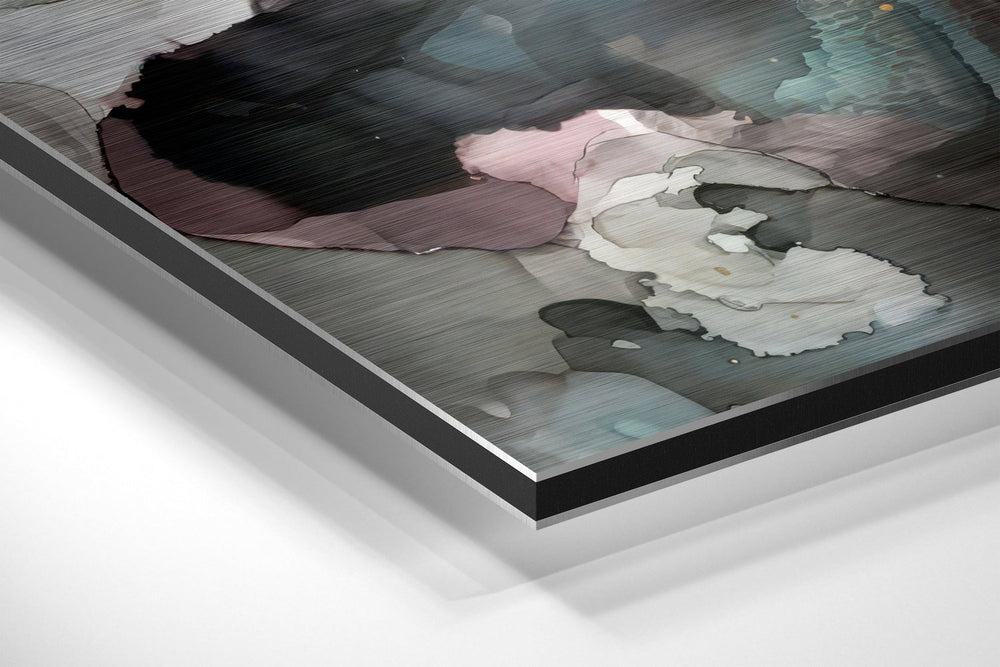 Abstract Flower Brushed Aluminium Dibond Wall Art.