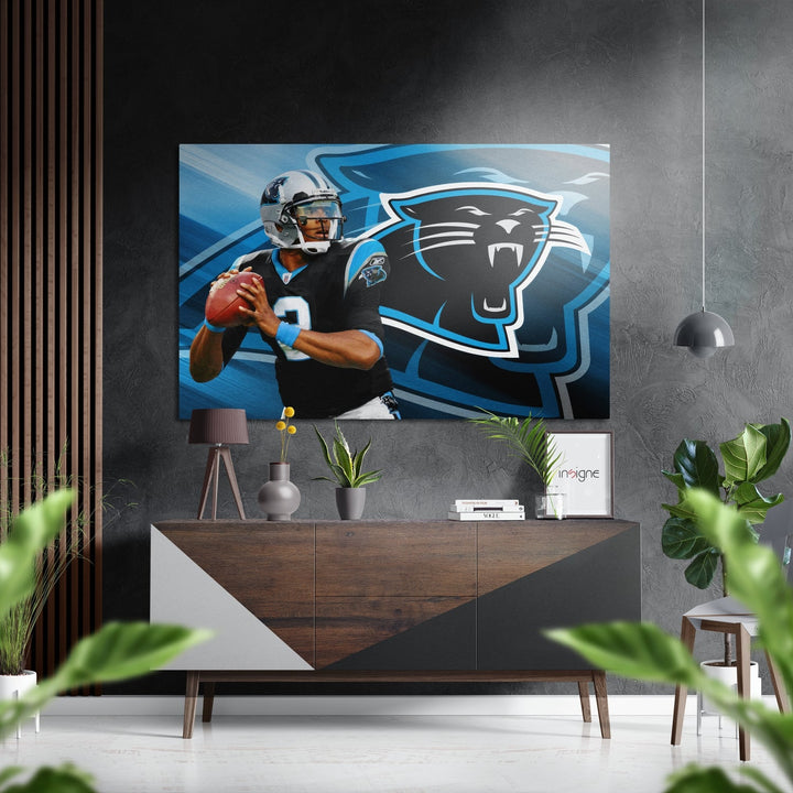 Carolina Panthers Brushed Aluminium Dibond Wall Art.