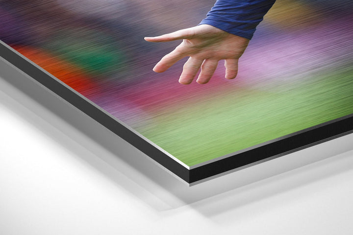 Messi Brushed Aluminium Dibond Wall Art.