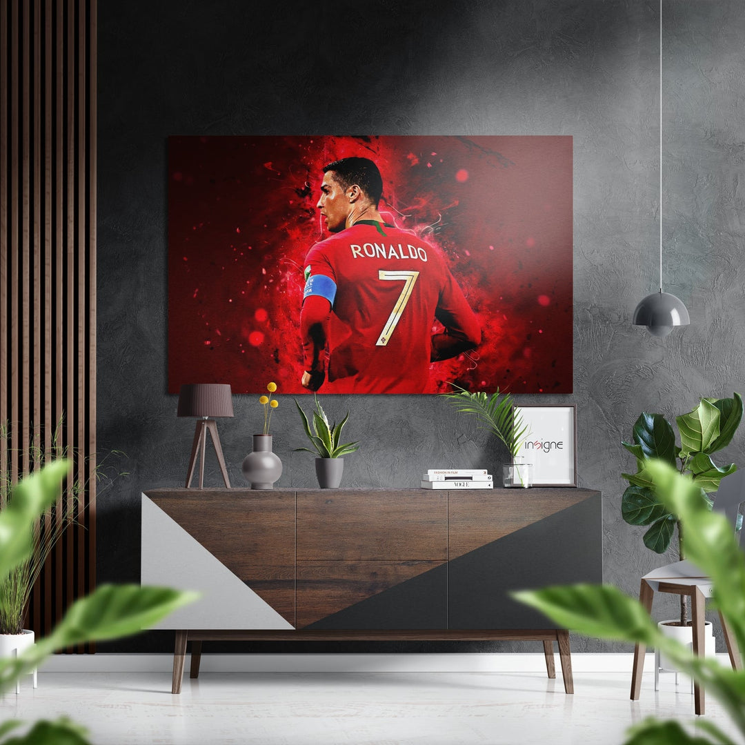 Ronaldo Brushed Aluminium Dibond Wall Art.