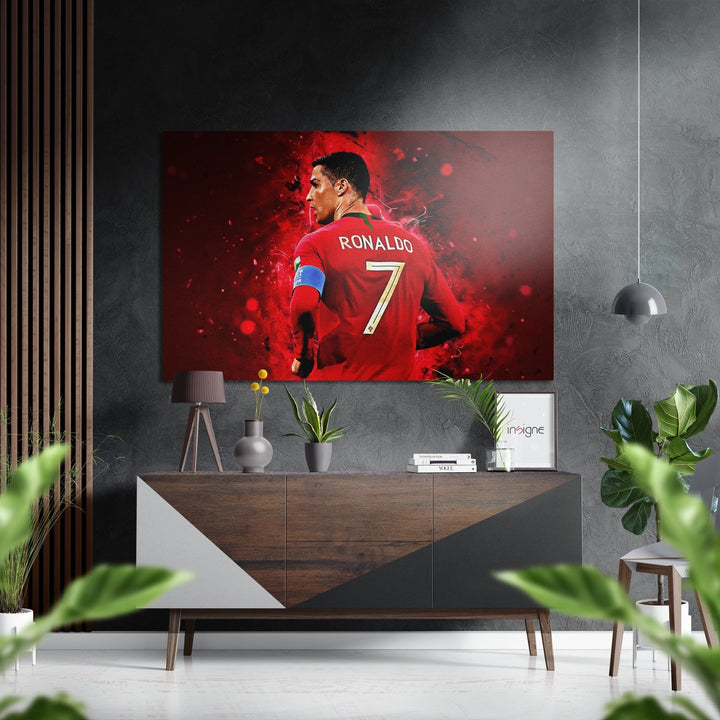Ronaldo Brushed Aluminium Dibond Wall Art.