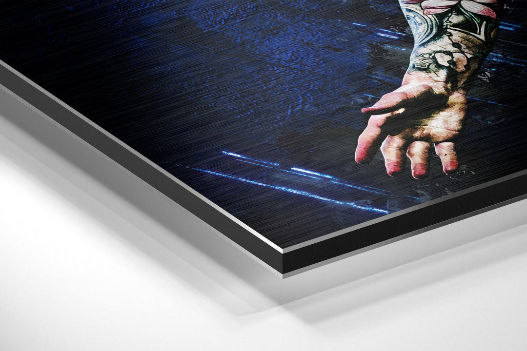 Messi Brushed Aluminium Dibond Wall Art.