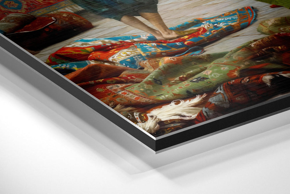 Rug Merchant Brushed Aluminium Dibond Wall Art.