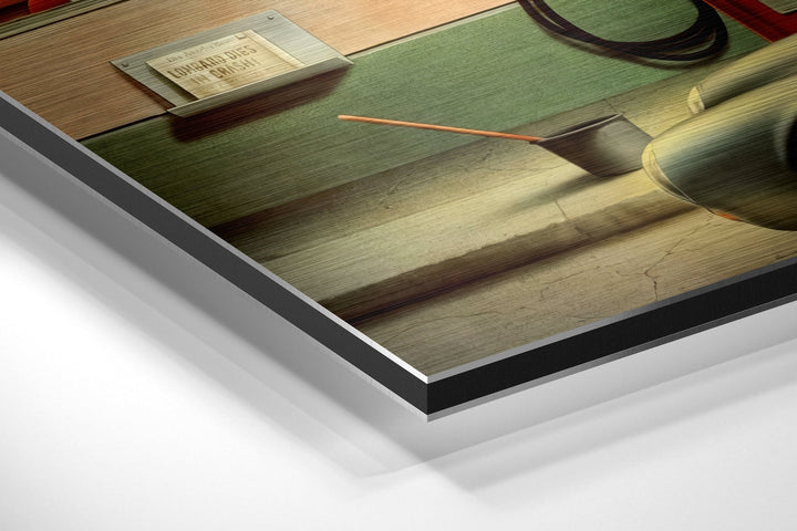 Retro Gas Station Brushed Aluminium Dibond Wall Art.