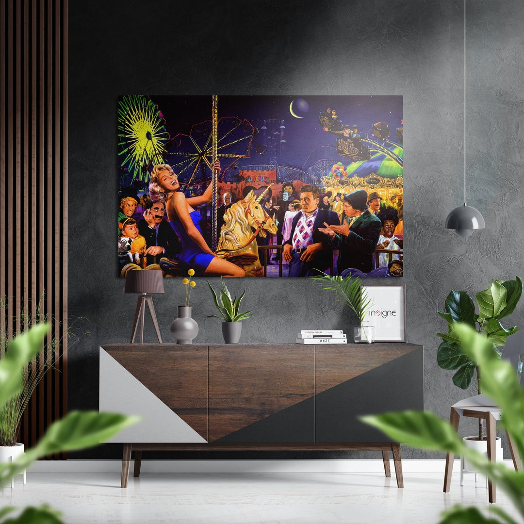Marilyn at Amuse Park Brushed Aluminium Dibond Wall Art.