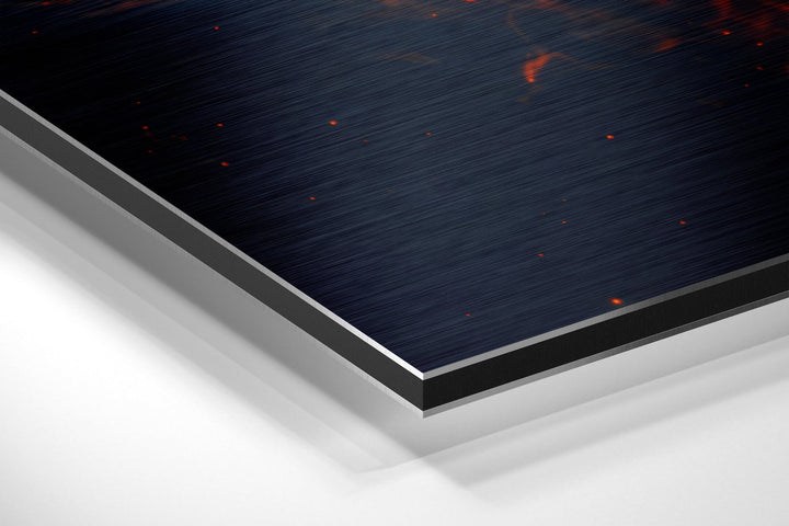 Fire Lion  Brushed Aluminium Dibond Wall Art.