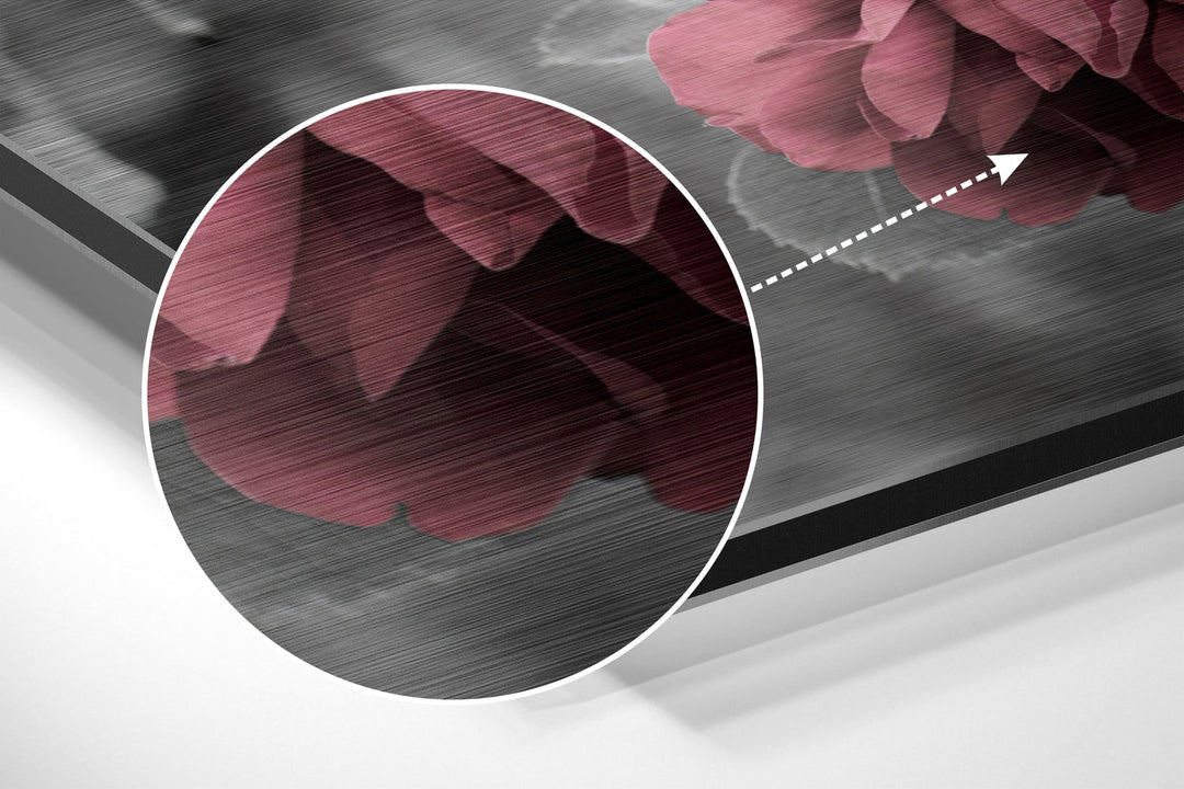 Roses Brushed Aluminium Dibond Wall Art.