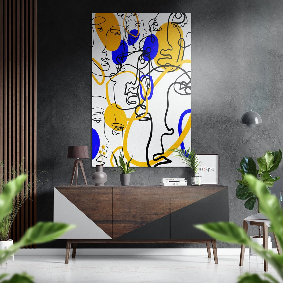 Line Art Brushed Aluminium Dibond Wall Art.