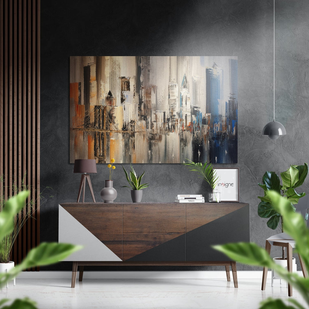 City Silhouette Brushed Aluminium Dibond Wall Art.