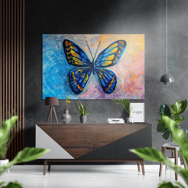 Butterfly Brushed Aluminium Dibond Wall Art.