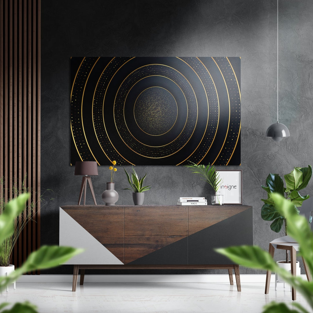 Circles Brushed Aluminium Dibond Wall Art.