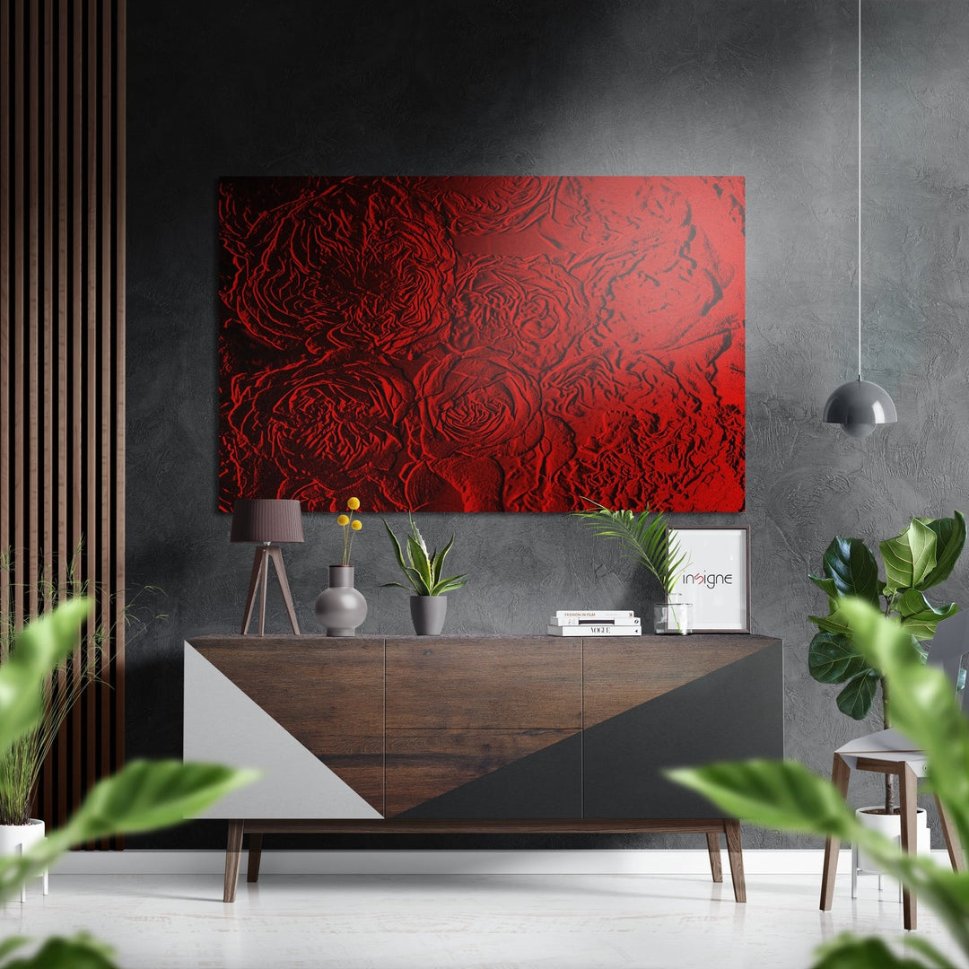 Abstract Roses Brushed Aluminium Dibond Wall Art.
