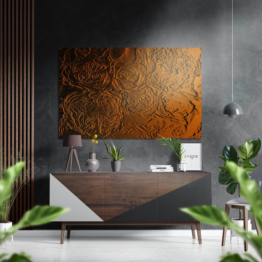 Abstract Roses Brushed Aluminium Dibond Wall Art.