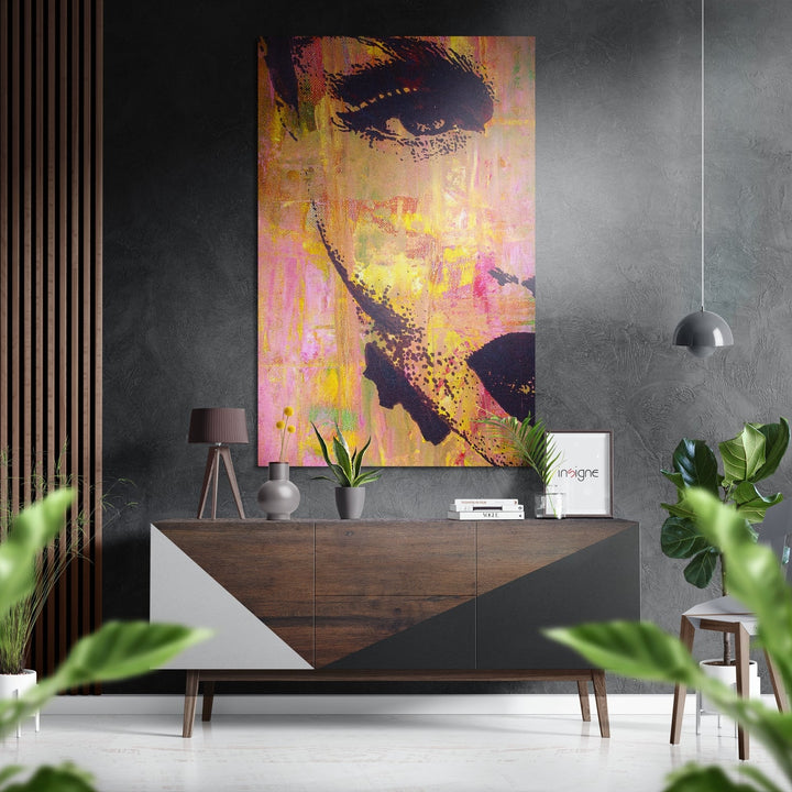 Retro Woman Brushed Aluminium Dibond Wall Art.